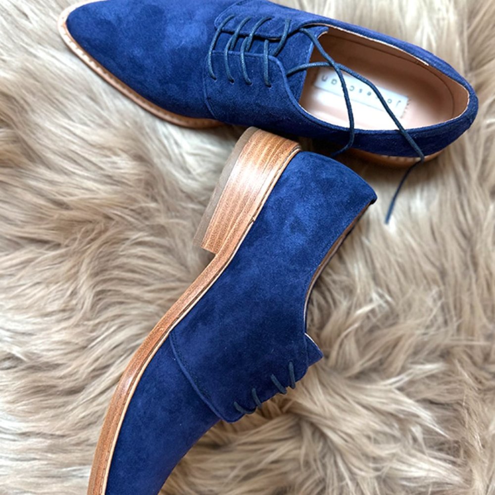 Gracie Blue Suede Shoes - Picture 2 of 7